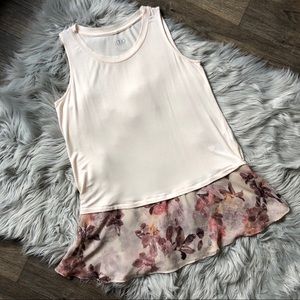 LOGO Lori Goldstein Tank with Floral Detail